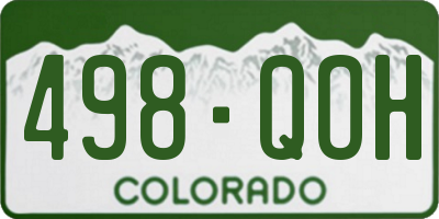 CO license plate 498QOH