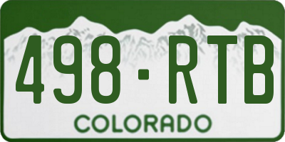 CO license plate 498RTB