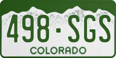 CO license plate 498SGS