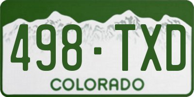 CO license plate 498TXD