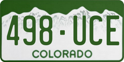 CO license plate 498UCE