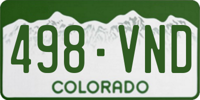 CO license plate 498VND