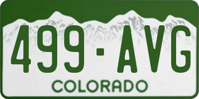 CO license plate 499AVG