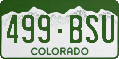 CO license plate 499BSU