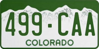 CO license plate 499CAA