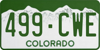 CO license plate 499CWE