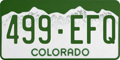 CO license plate 499EFQ
