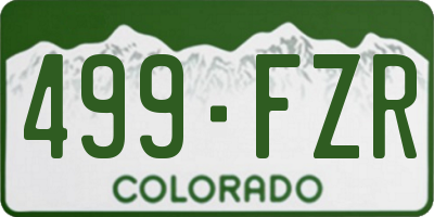 CO license plate 499FZR