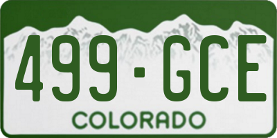 CO license plate 499GCE
