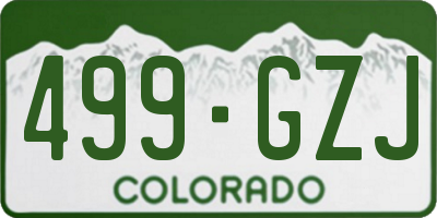 CO license plate 499GZJ