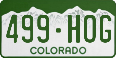 CO license plate 499HOG