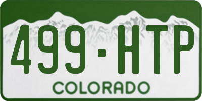 CO license plate 499HTP
