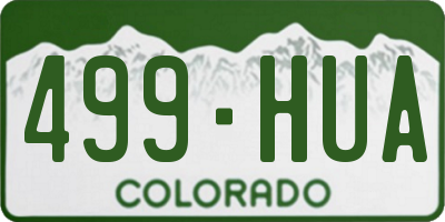 CO license plate 499HUA