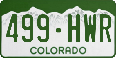 CO license plate 499HWR