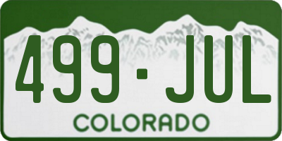 CO license plate 499JUL