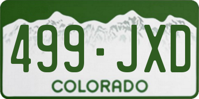 CO license plate 499JXD