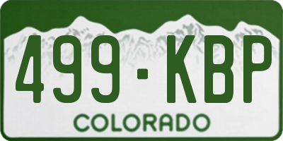 CO license plate 499KBP
