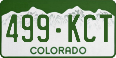 CO license plate 499KCT