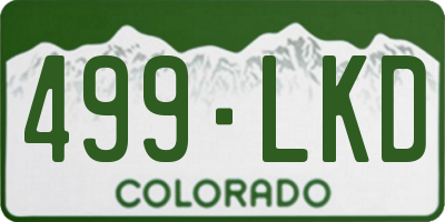 CO license plate 499LKD
