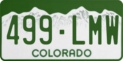 CO license plate 499LMW