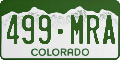 CO license plate 499MRA