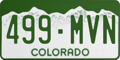CO license plate 499MVN