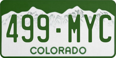 CO license plate 499MYC