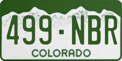 CO license plate 499NBR