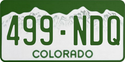 CO license plate 499NDQ