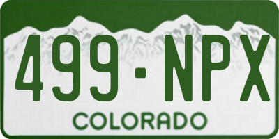 CO license plate 499NPX