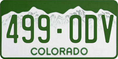 CO license plate 499ODV