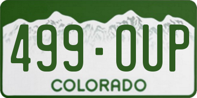 CO license plate 499OUP
