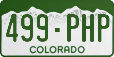 CO license plate 499PHP