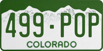 CO license plate 499POP