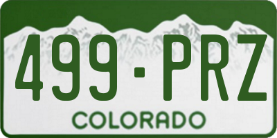 CO license plate 499PRZ