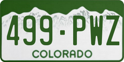 CO license plate 499PWZ