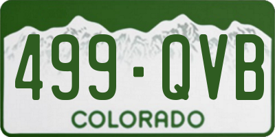 CO license plate 499QVB