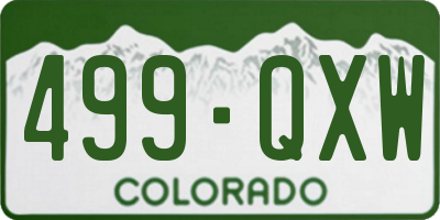 CO license plate 499QXW