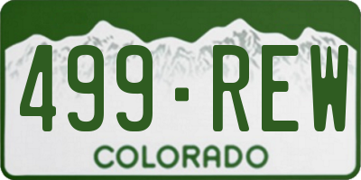 CO license plate 499REW
