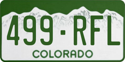 CO license plate 499RFL