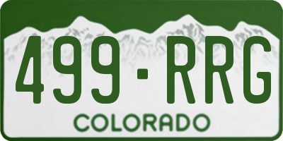 CO license plate 499RRG