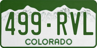 CO license plate 499RVL