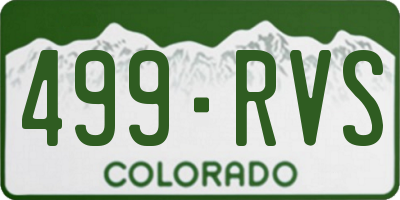 CO license plate 499RVS