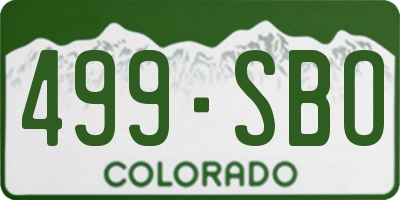 CO license plate 499SBO