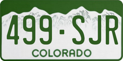 CO license plate 499SJR