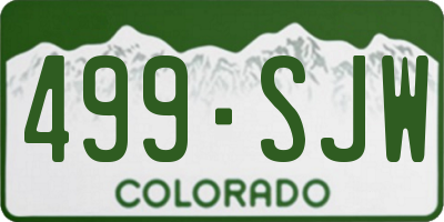 CO license plate 499SJW
