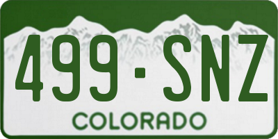 CO license plate 499SNZ
