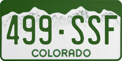 CO license plate 499SSF