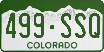 CO license plate 499SSQ