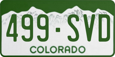 CO license plate 499SVD